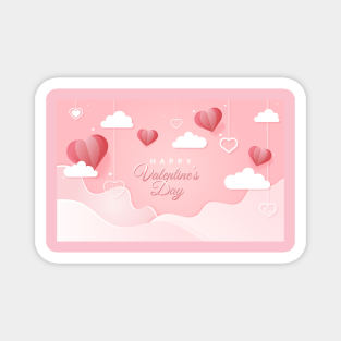 Hearts and Clouds on Valentine's Day Magnet