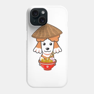 Funny Poodle Eating Noodles Phone Case