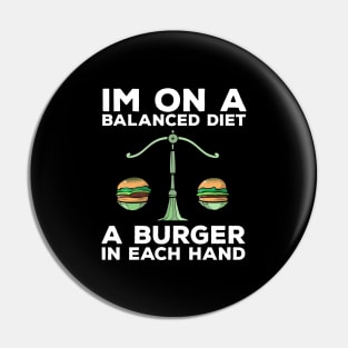 Funny Diet Burger Meme Weightloss Gym Workout Fitness Gift Pin