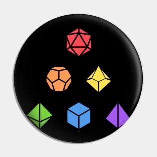 Colorful Polyhedral Dice Set Tabletop RPG Gaming Pin