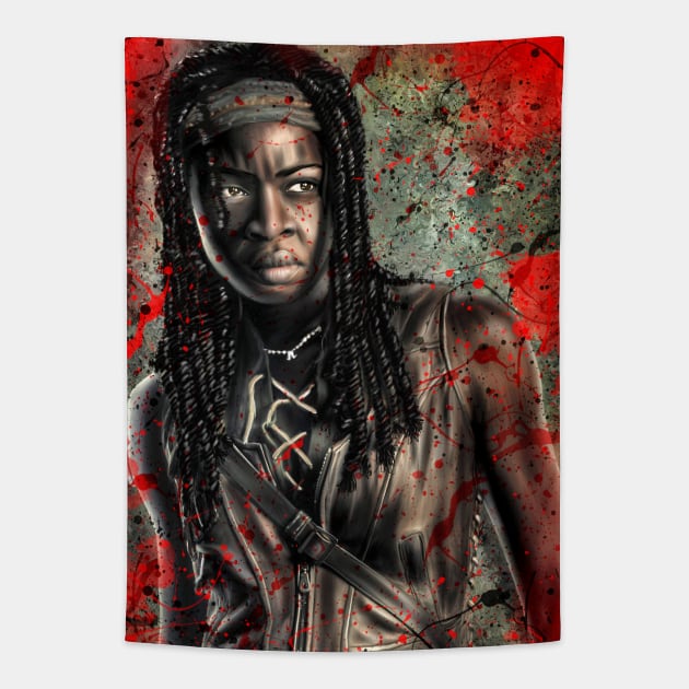 Michonne Red Tapestry by EvoComicsInc