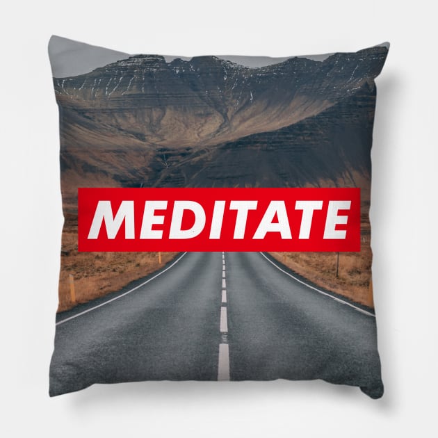 Meditate mountain Pillow by comecuba67