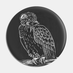 California Condor Linocut Print Pin