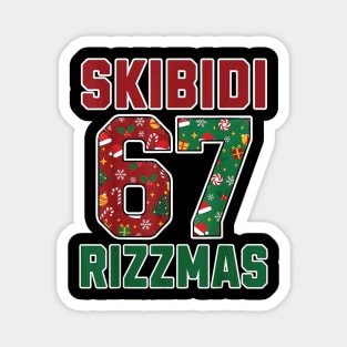 Skibidi Rizzmas Christmas 67 number Magnet
