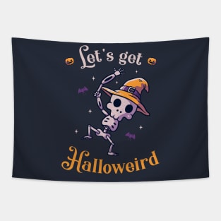 Lets Get Halloweird Funny Cute Spooky Tapestry