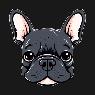 French Bulldog Face Cute Cartoon Frenchie Dog T-Shirt