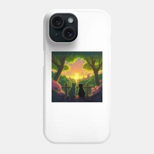 Adorable Two Cats Looking At Sunset Nirvana Phone Case