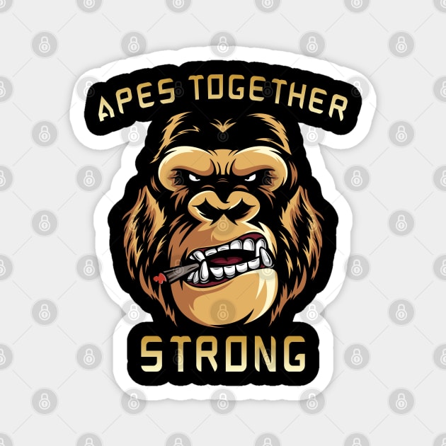 Apes Together Strong Gme Amc Ape Gorilla To the moon Magnet by JayD World