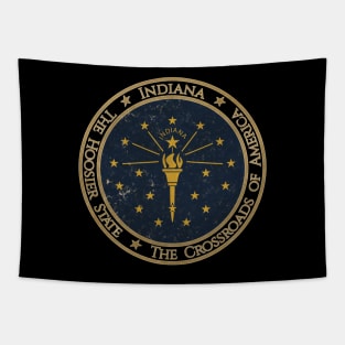 Vintage Indiana USA United States of America American State Flag Tapestry