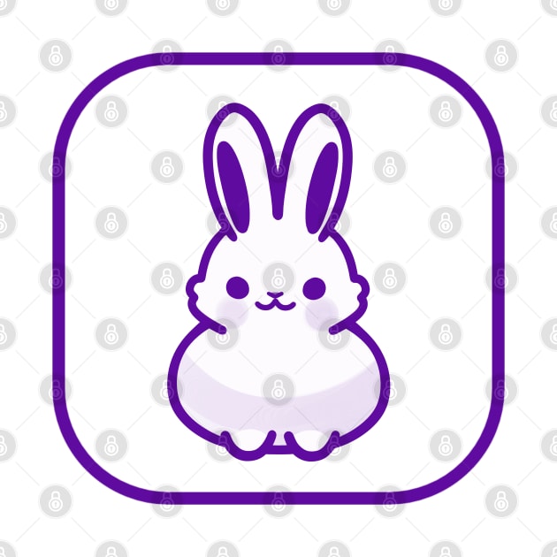 Purple Bunny Cute Minimalist Aesthetic Design by PANGANDOY