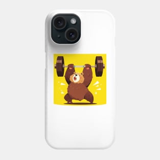 bear lifting weight Phone Case