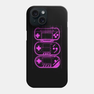 Handheld Gaming Device Blueprint Phone Case