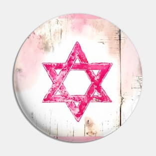 Pink Shabby Chic Star of David Painting Pin