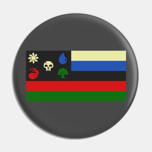 The National Flag of WUBRGania! | MTG Mana Color Design Pin