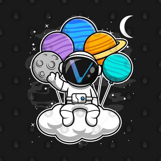 Astronaut Floating Vechain VET Coin To The Moon Crypto Token Cryptocurrency Blockchain Wallet Birthday Gift For Men Women Kids by Thingking About