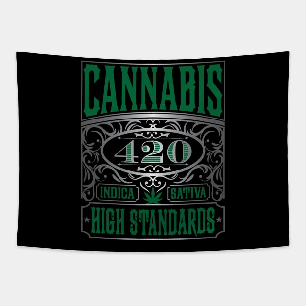 Cannabis High Standards Tapestry by Rowdy Designs