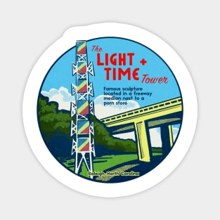 Light + Time Tower, Raleigh NC, Vintage Style Travel Decal Magnet