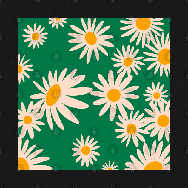 Retro daisy flower pattern by troman479