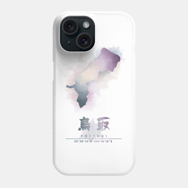 Tottori Japan Watercolor Map Art Phone Case by Takeda_Art