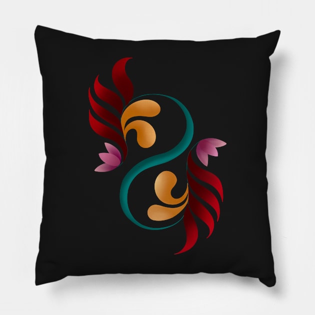 Floral motif Pillow by stupidpotato1