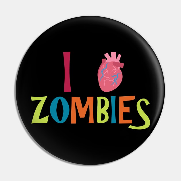 I Heart Zombies Pin by kimmieshops