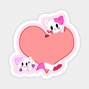 heart kitties Magnet