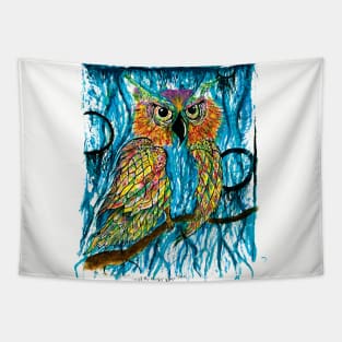 Abstract Owl Tapestry