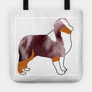 miniature american shepherd red merle silhouette Tote