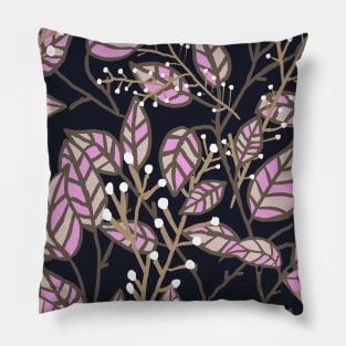 Art Nouveau Leaf Design Pillow