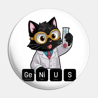 Genius Funny Cat Pin