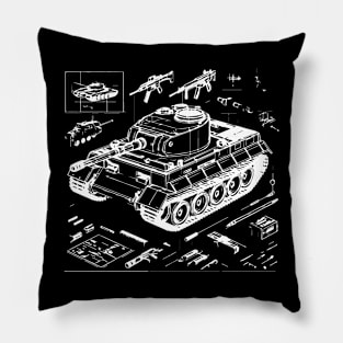 tank 3d design Pillow