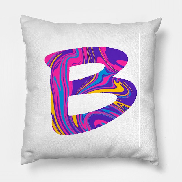 Marbled B Pillow by RebekahMahoney