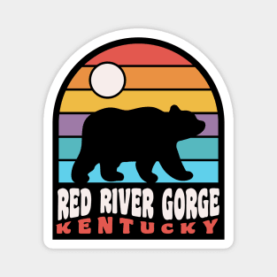 Red River Gorge Kentucky Hiking Bear Badge Magnet