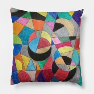 Bold Cressents and Colors Pillow