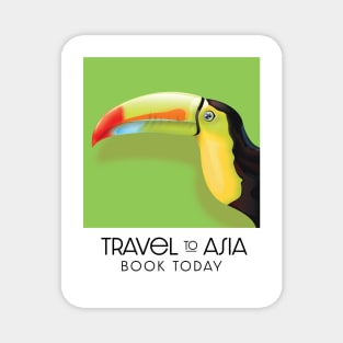 Travel to Asia Toucan travel poster Magnet