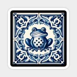 Delft Tile With Dotted Frog No.1 Magnet