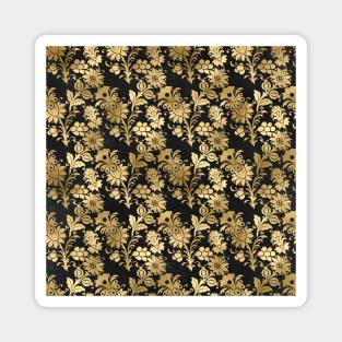 Floral Artistic Gold Magnet