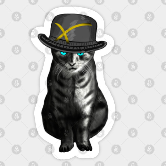 Black Cat With Angry Eyes Black Cat Sticker Teepublic