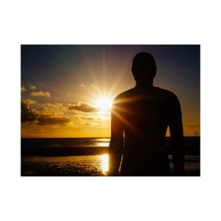 Iron Man at Sunset, Crosby Beach T-Shirt