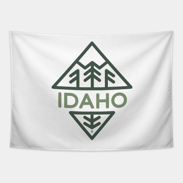 Idaho Mountains & Trees Tapestry by SkySlate