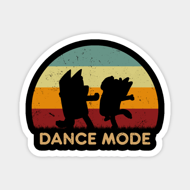 Retro Sunset - Bluey Dance Mode Magnet by GoodIdeaTees