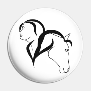 Horse girl Pin