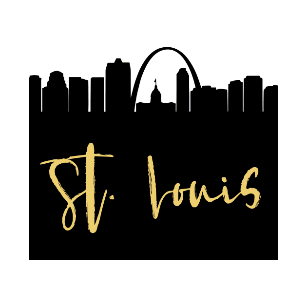 ST LOUIS MISSOURI DESIGNER SILHOUETTE SKYLINE ART by deificusArt