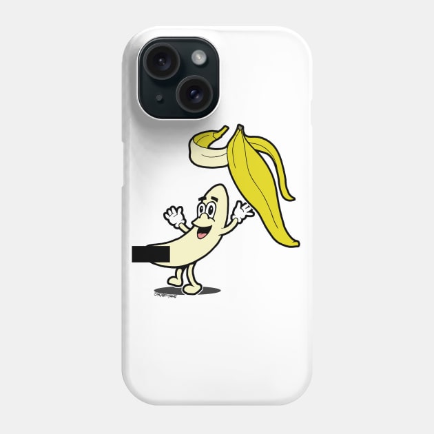 Funny A-Peeling Banana Phone Case by robotface