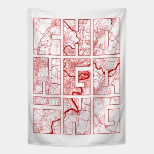 Chongqing, China City Map Typography - Oriental Tapestry
