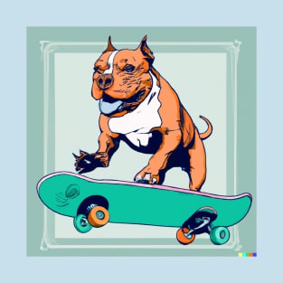 Skateboarding Pittie T-Shirt