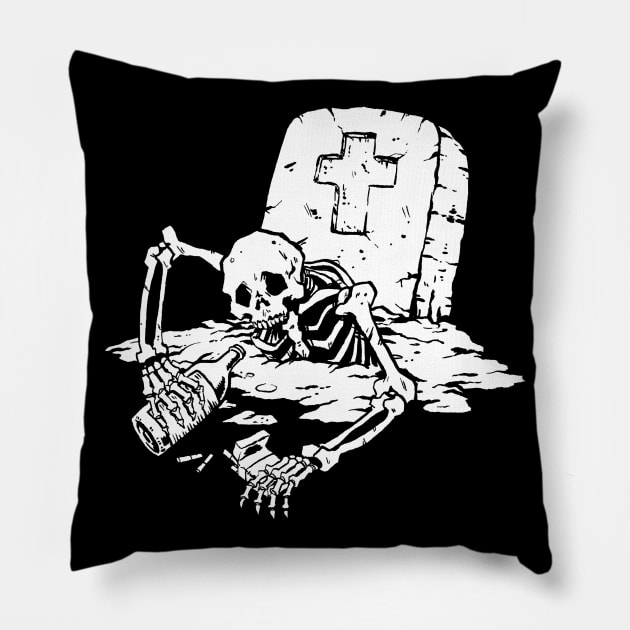 Live Fast Rot Hard Pillow by McDuck Illustration