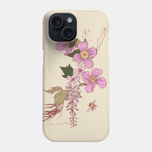 Cascading Anemone Clematis and Wisteria Phone Case