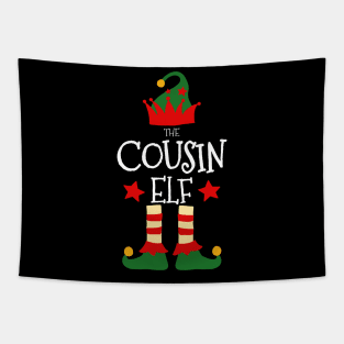 Cousin Elf Matching Family Group Christmas Party Pajamas Tapestry