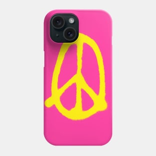 peaster egg - heyK's peaceful yellow easter egg on bright pink Phone Case